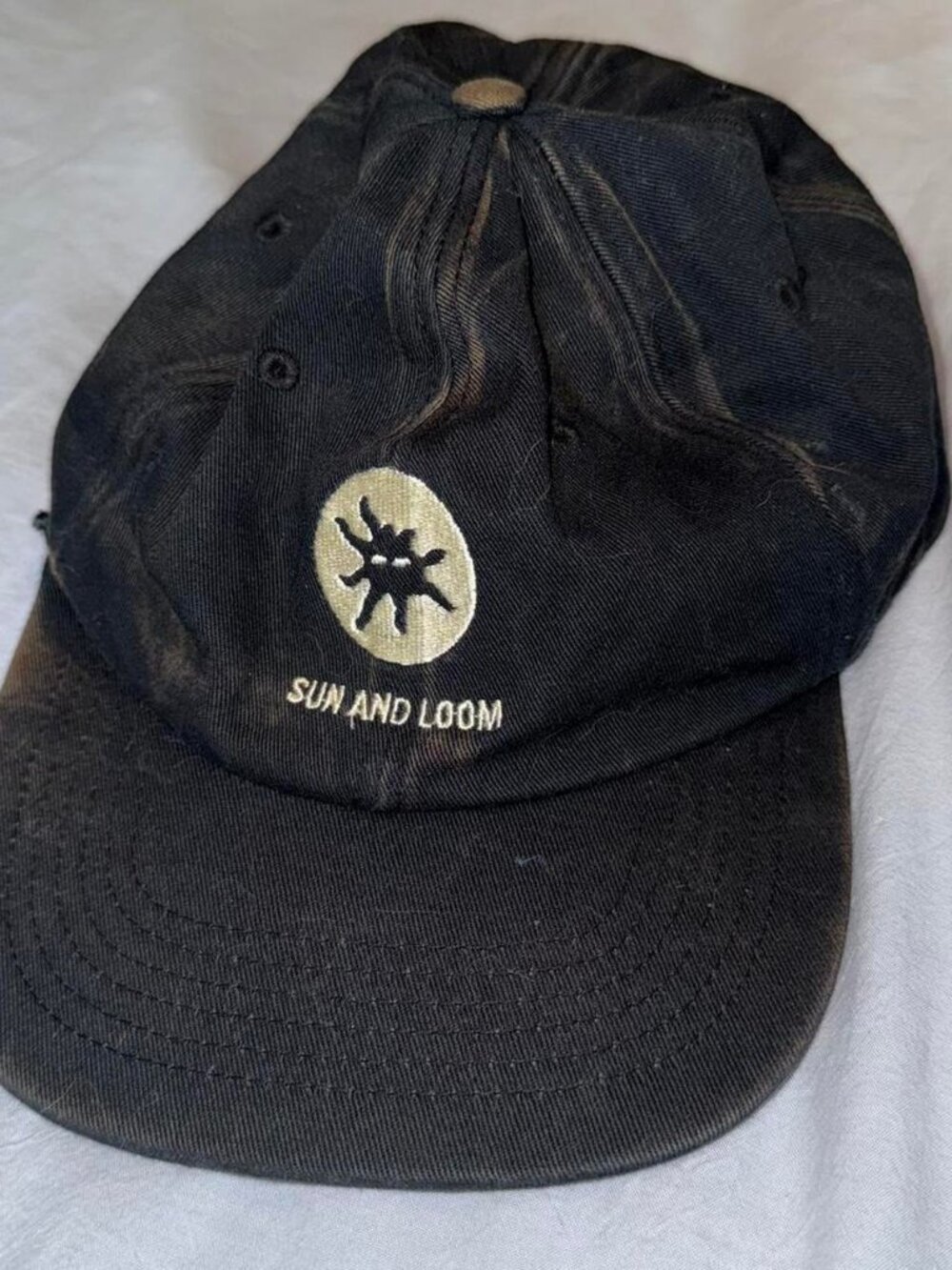 Sun and Loom distressed black baseball cap